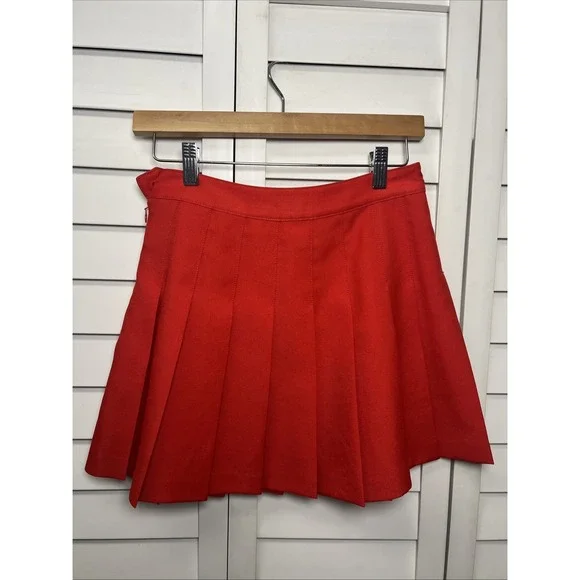 Aritzia TNA Pleated Mini Skirt Women's Size 4 Red - Picture 5 of 7